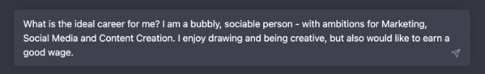 ChatGPT prompt to get career advice