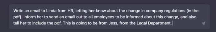 ChatGPT prompt to write work emails